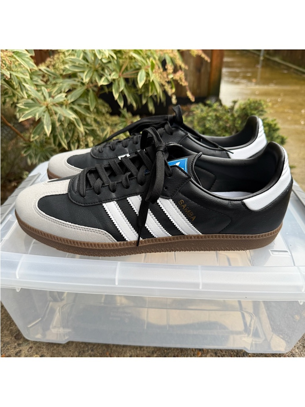 adidas Samba Vegan Black Gum Sneakers Worn 1x EXC COND LOOK NEW men 11 women12.5